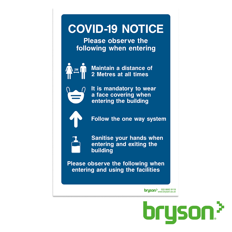 Covid Covid 19 Notice Please Observe The Following When Entering Sign