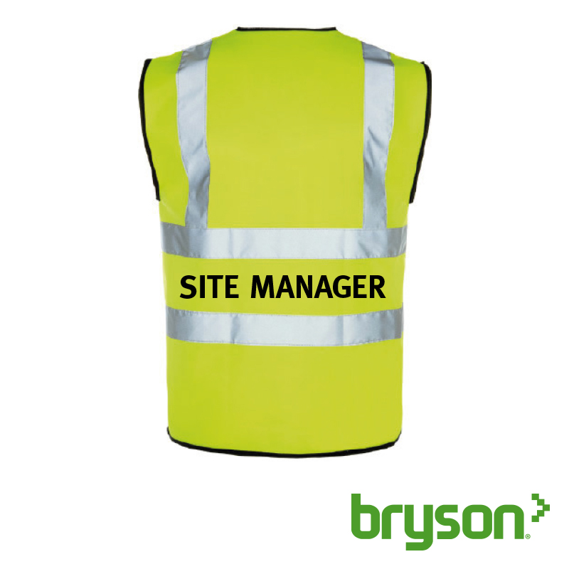 Yellow Hi-Vis Waistcoat + Site Manager Logo