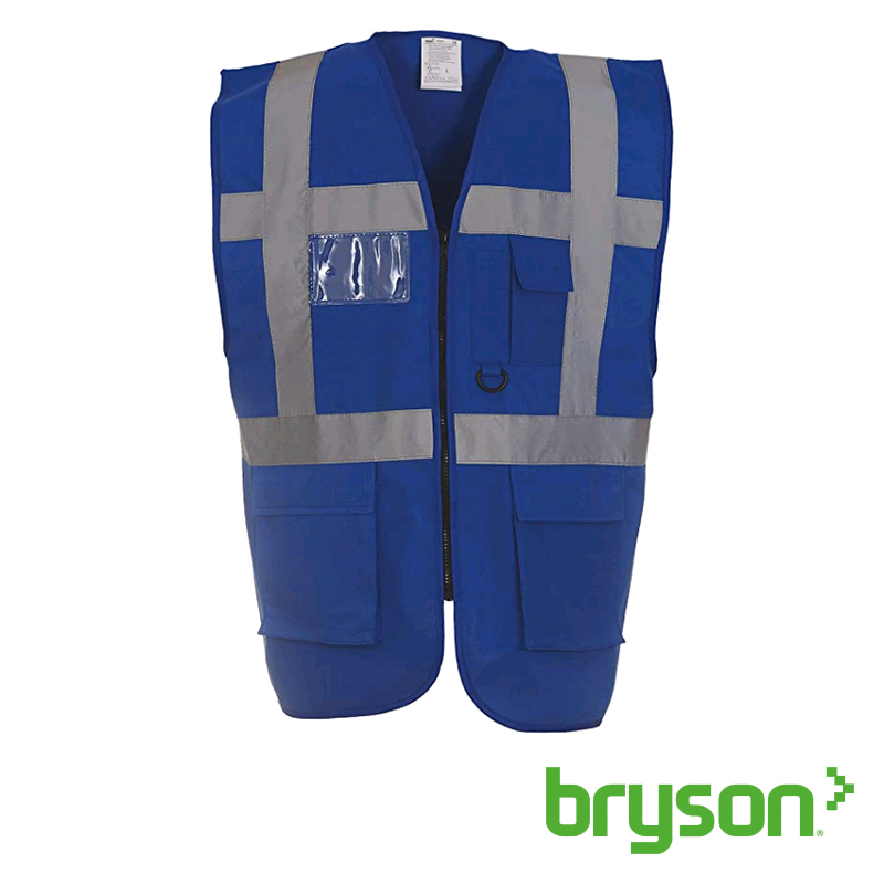 Royal Blue Hi-Viz Executive Waistcoat Zip & ID