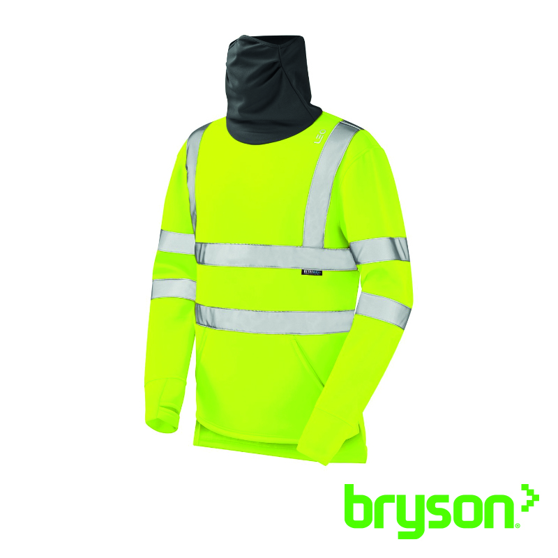 Leo Workwear Combesgate EcoViz Snood Sweatshirt - Yellow