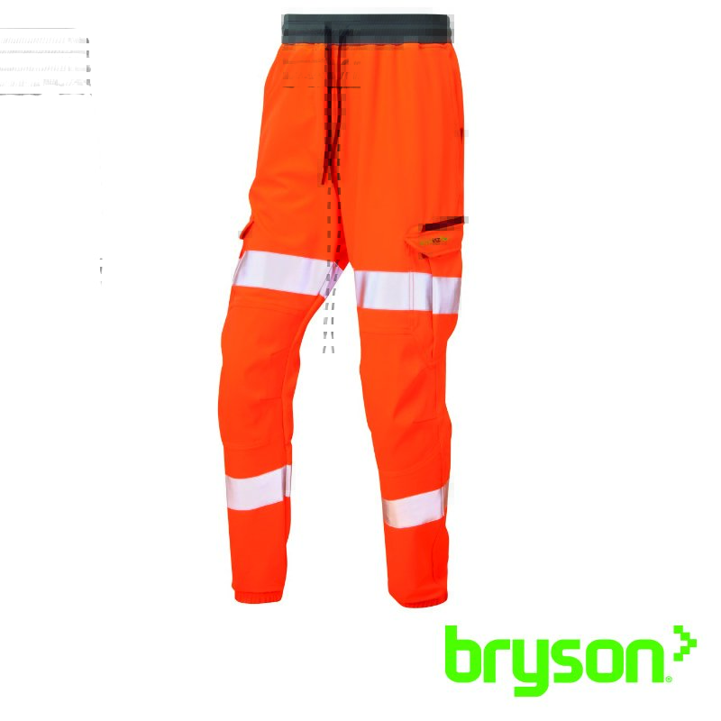 Leo Workwear Hawkridge EcoViz Jog Trousers - Orange