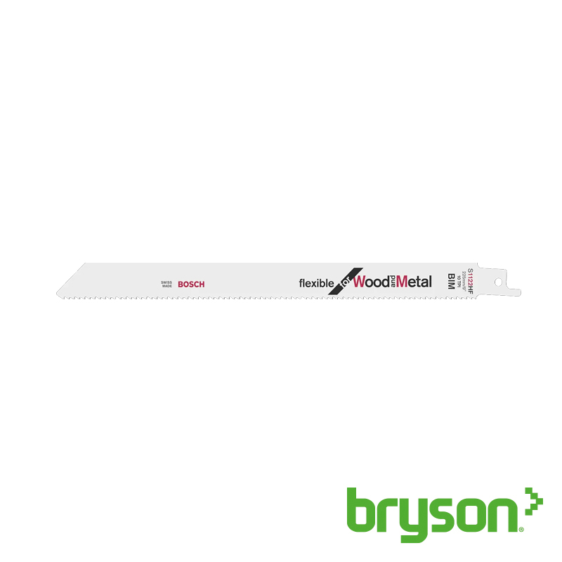 Bosch Reciprocating Saw Blades - Flexible Bi-Metal/Wood Cutting S1122VF - 225/19mm