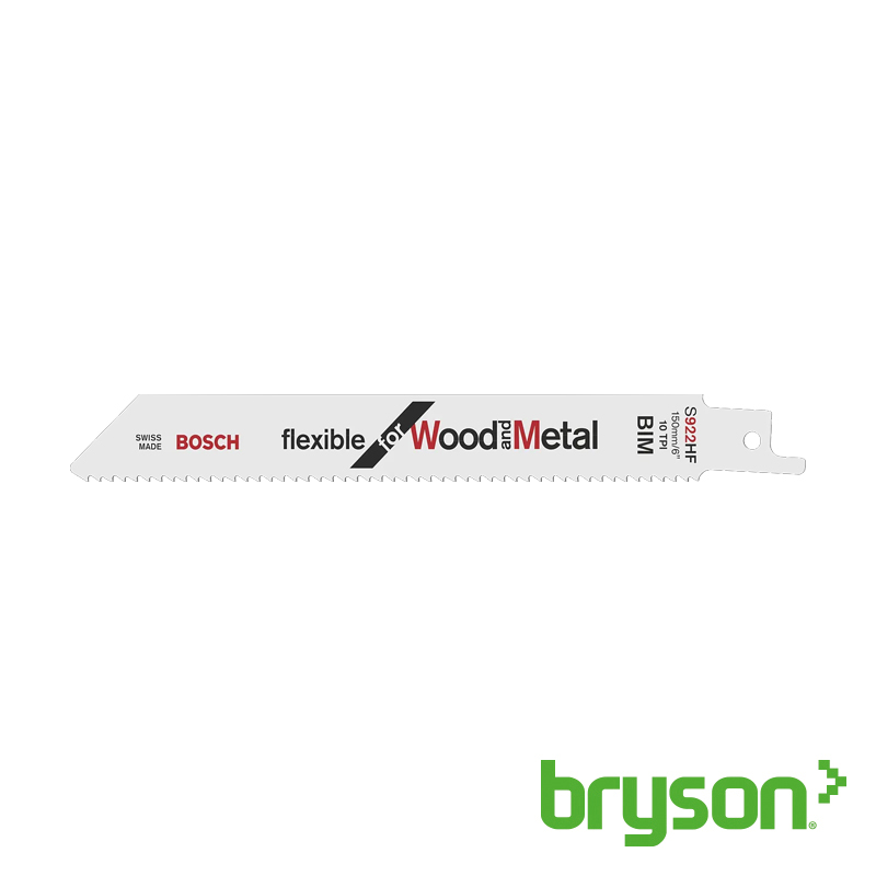 Bosch Reciprocating Saw Blades - Wood & Metal Cutting S922HF - 150/10mm