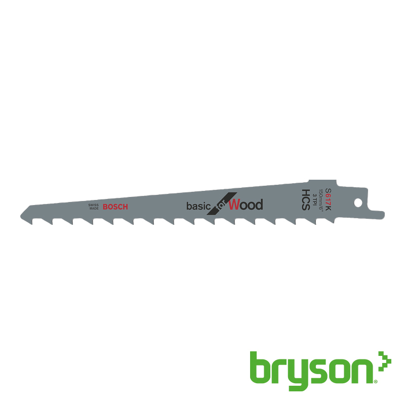 Bryson Trade Series Reciprocating Blades - Coarse Wood Cutting S617K - 150/3mm