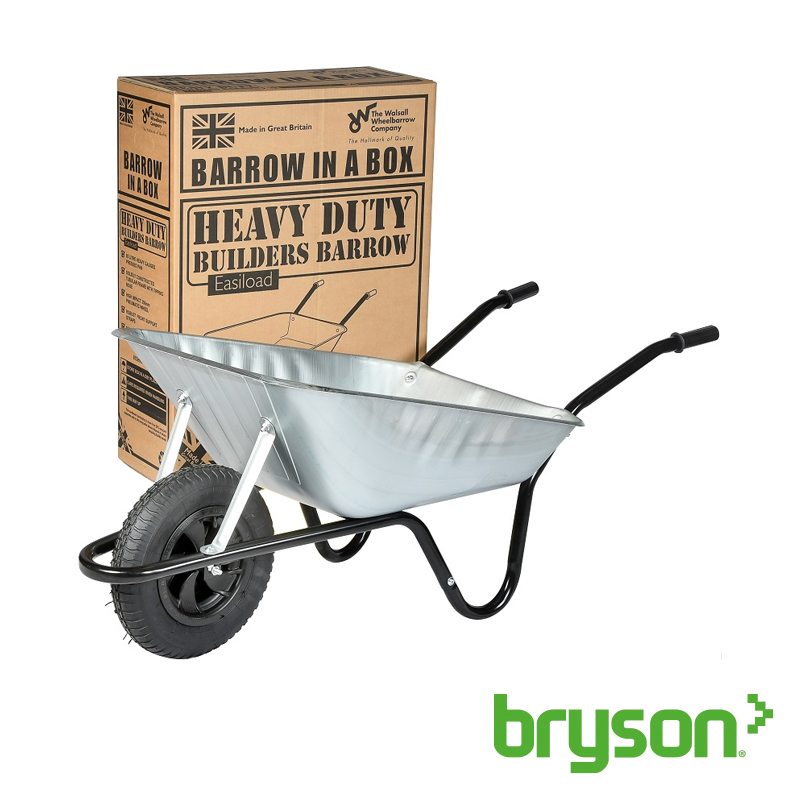 Bryson Wheelbarrow Galvanised Easy Load Boxed 85L