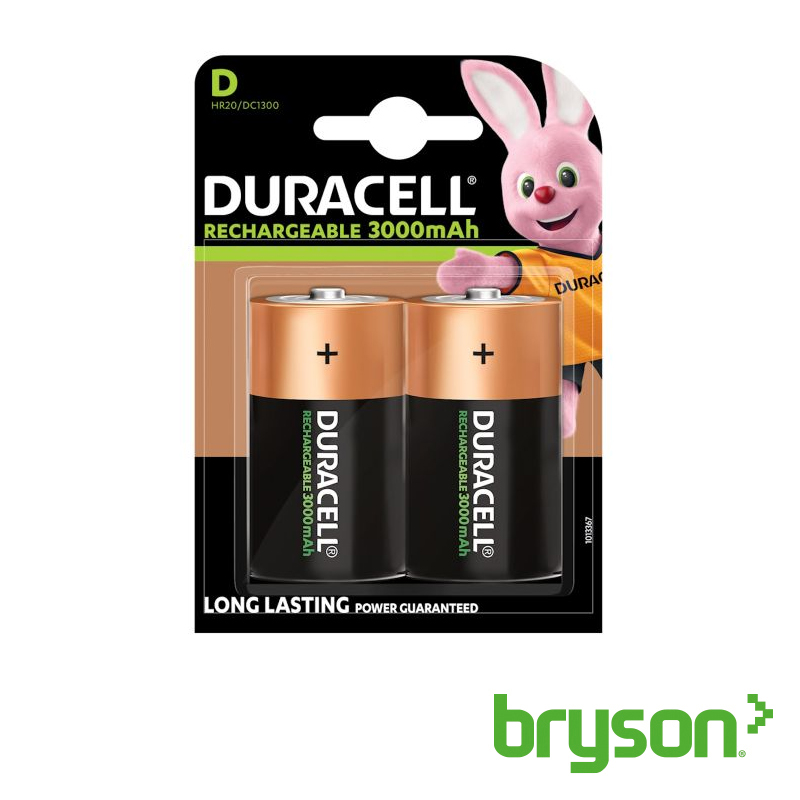 Duracell Rechargeable D 3000Mah Batteries Hr20 Pack Of 2