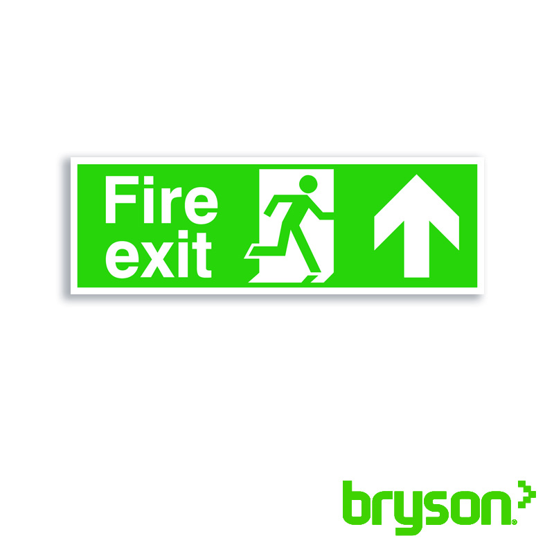 Fire Exit Running Man Up Arrow Sign