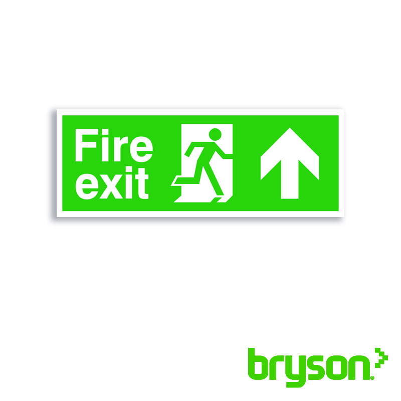 Fire Exit Running Man Up Arrow Sign