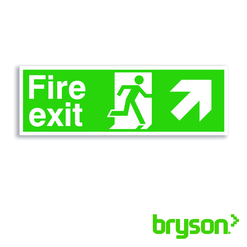 Fire Exit Running Man Up Right Arrow Sign