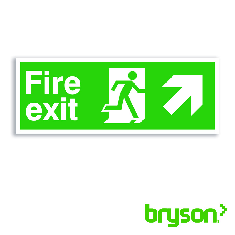 Fire Exit Running Man Up Right Arrow Sign