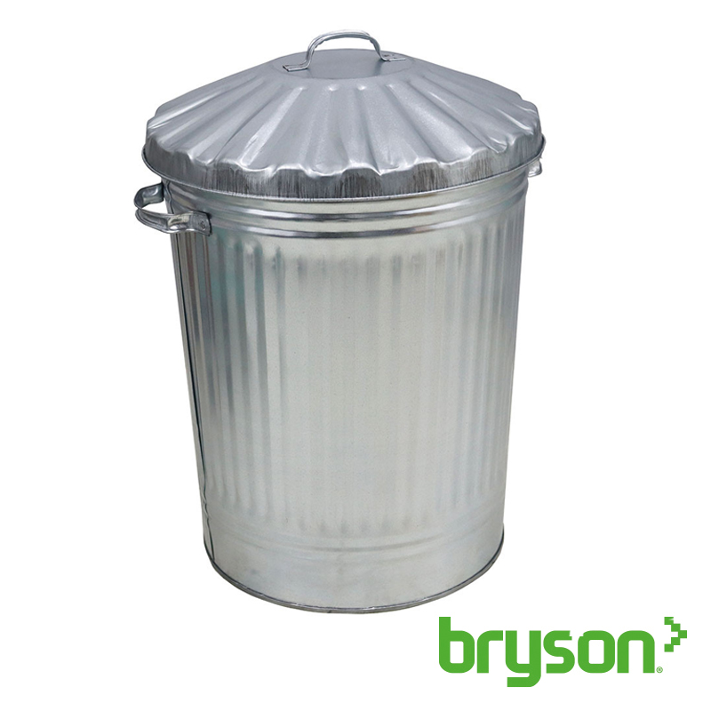 Galvanised Steel Dustbin with Lid