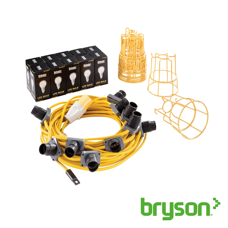 Led Festoon Lighting Kit With Es Bulb Guards 110V 22M