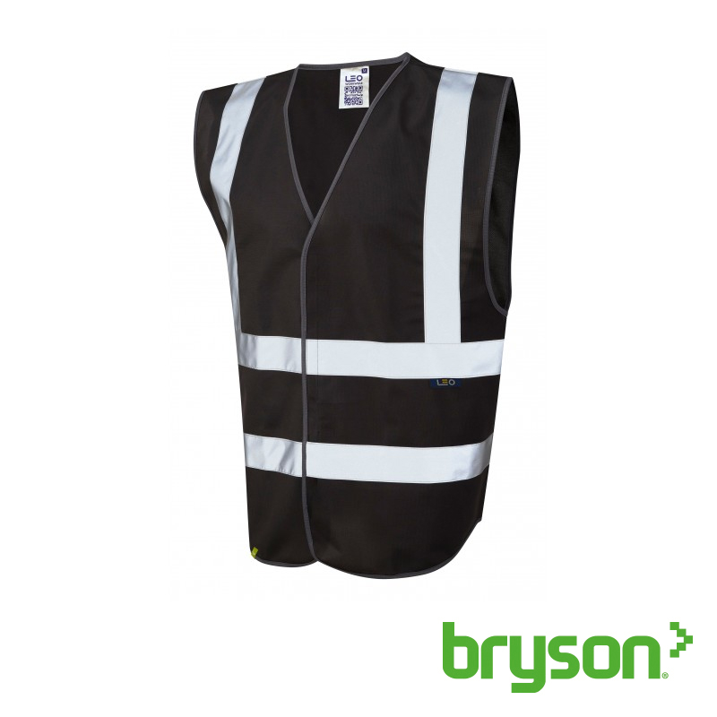 Leo Workwear Pilton HiVis Waistcoat Black