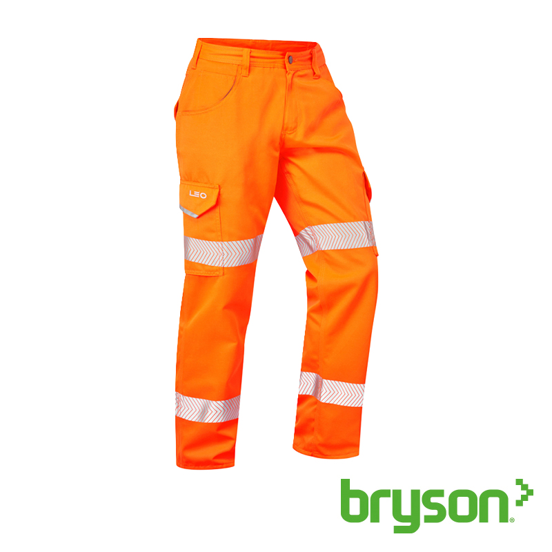 Leo Workwear Yelland Cargo Trousers Orange