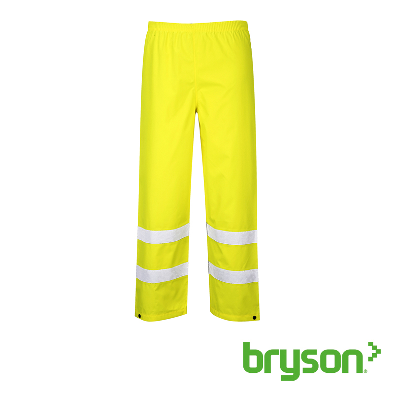 Portwest Hi-Vis Rain Traffic Trousers Yellow