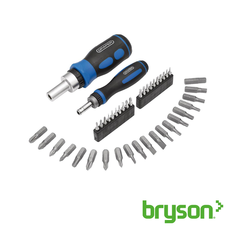 Ratchet Screwdriver & Bit Set - 1/4 - 42 Piece