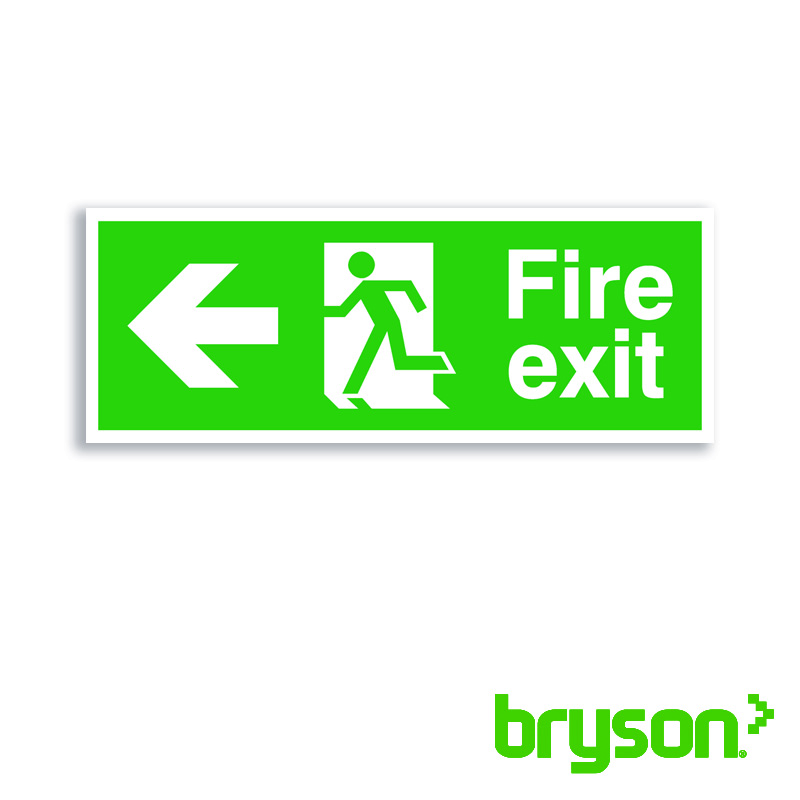 Running Man Fire Exit Left Sign Retac