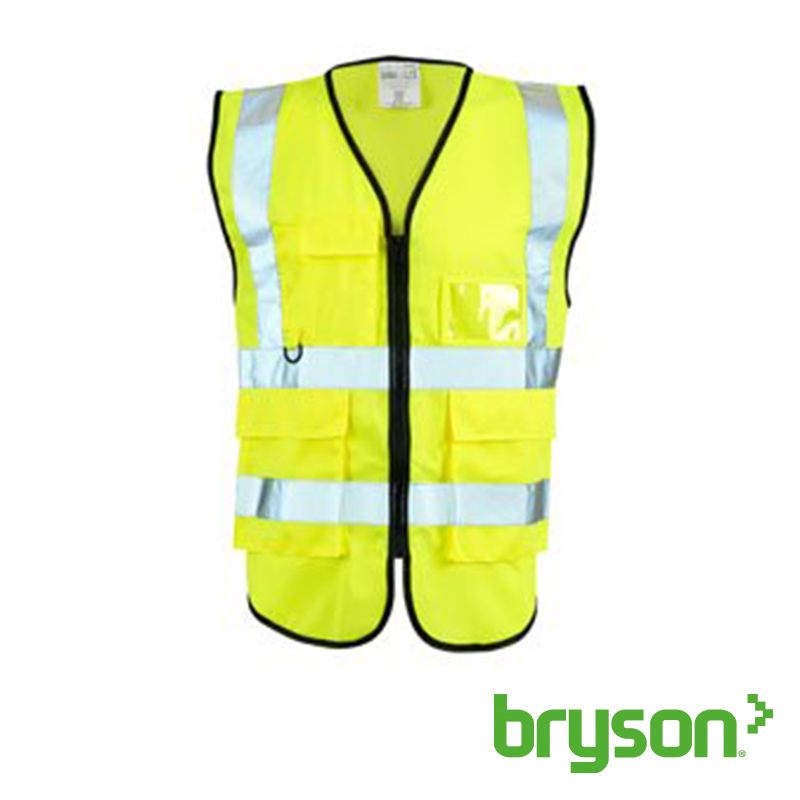 Yellow Hi-Viz Executive Waistcoat Zip & ID