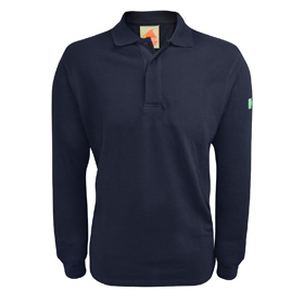 Orbit Baird Inherent FR/Arc Long Sleeved Polo Shirt - Navy