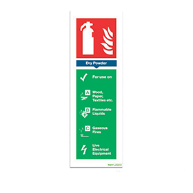 Fire Extinguisher Dry Powder Sign