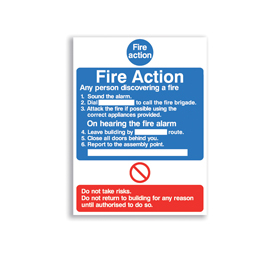 Fire Action Poster Sign