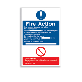 Fire Action Sign