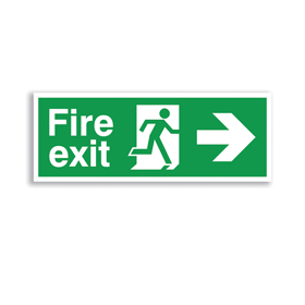 Fire Exit Running Man Right Arrow Sign