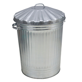 Galvanised Steel Dustbin with Lid
