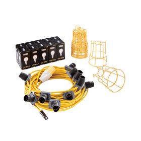 Led Festoon Lighting Kit With Es Bulb Guards 110V 22M