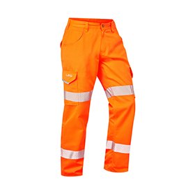 Leo Workwear Yelland Cargo Trousers Orange