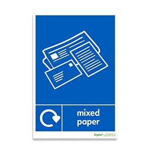 Mixed Paper Waste Sign