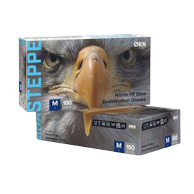 Orn Nitrile Powder-Free Disposable Gloves Blue Box 100