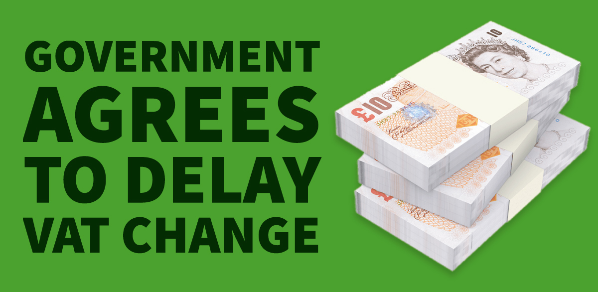 Government agrees to delay VAT change