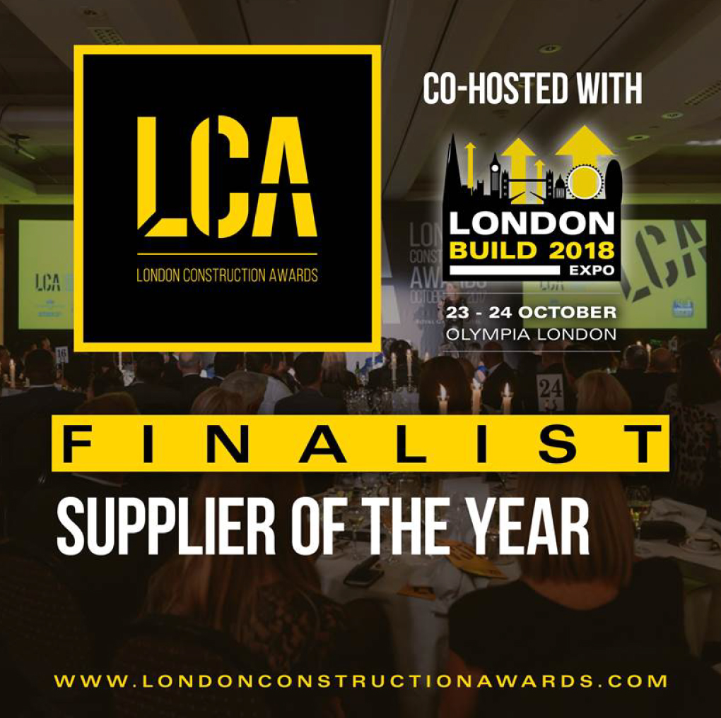 We are delighted to be shortlisted for 'Supplier of the Year' at the London Construction Awards 2018 We are delighted to be shortlisted for 'Supplier of the Year' at the London Construction Awards 2018